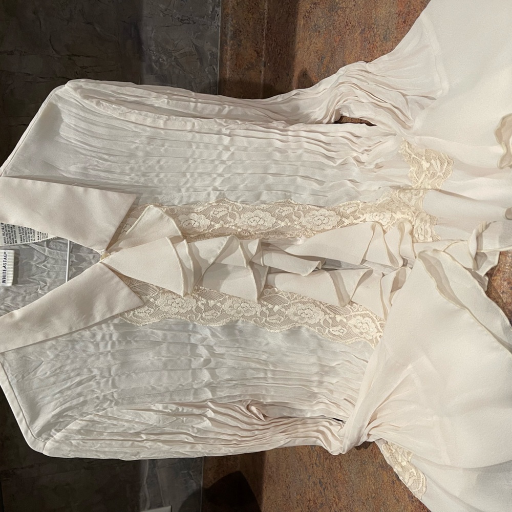 White Stage Vintage Pirate Blouse. Ruffled Romantic Goth Whimsical Punk